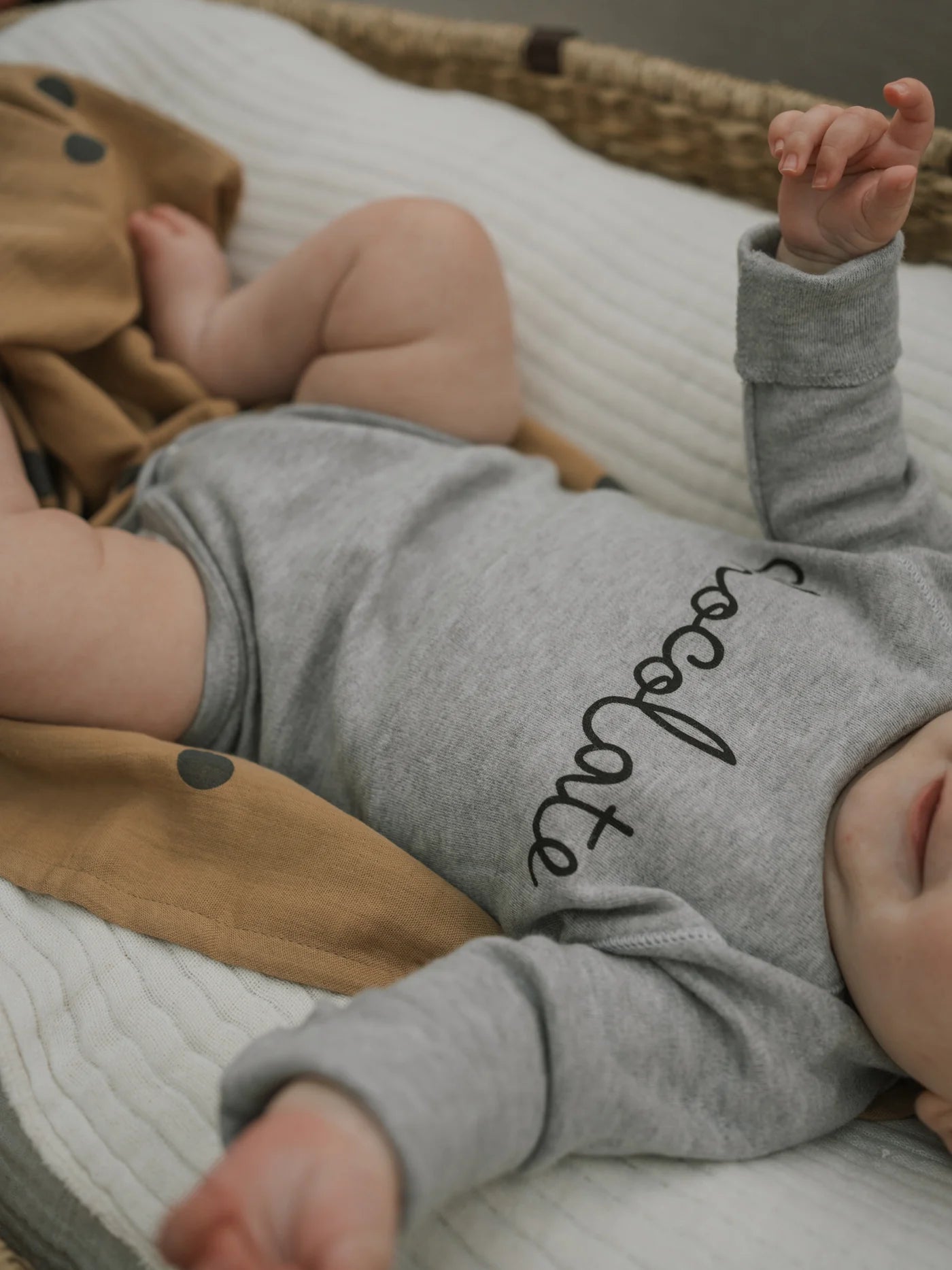 Organic Zoo Grey Melange CHOCOLATE Bodysuit - GBCH - 1 - Lille Univers