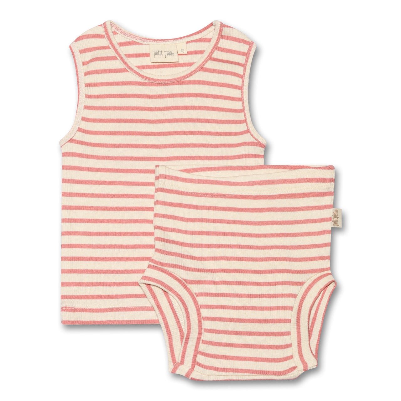 Petit Piao Organic Cotton Modal Striped Underwear Set-PP311 - Lille Univers