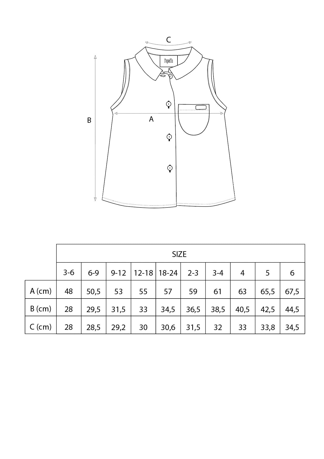 Popelin Off-white sleeveless shirt with frills-Mod.6.1 - Lille Univers