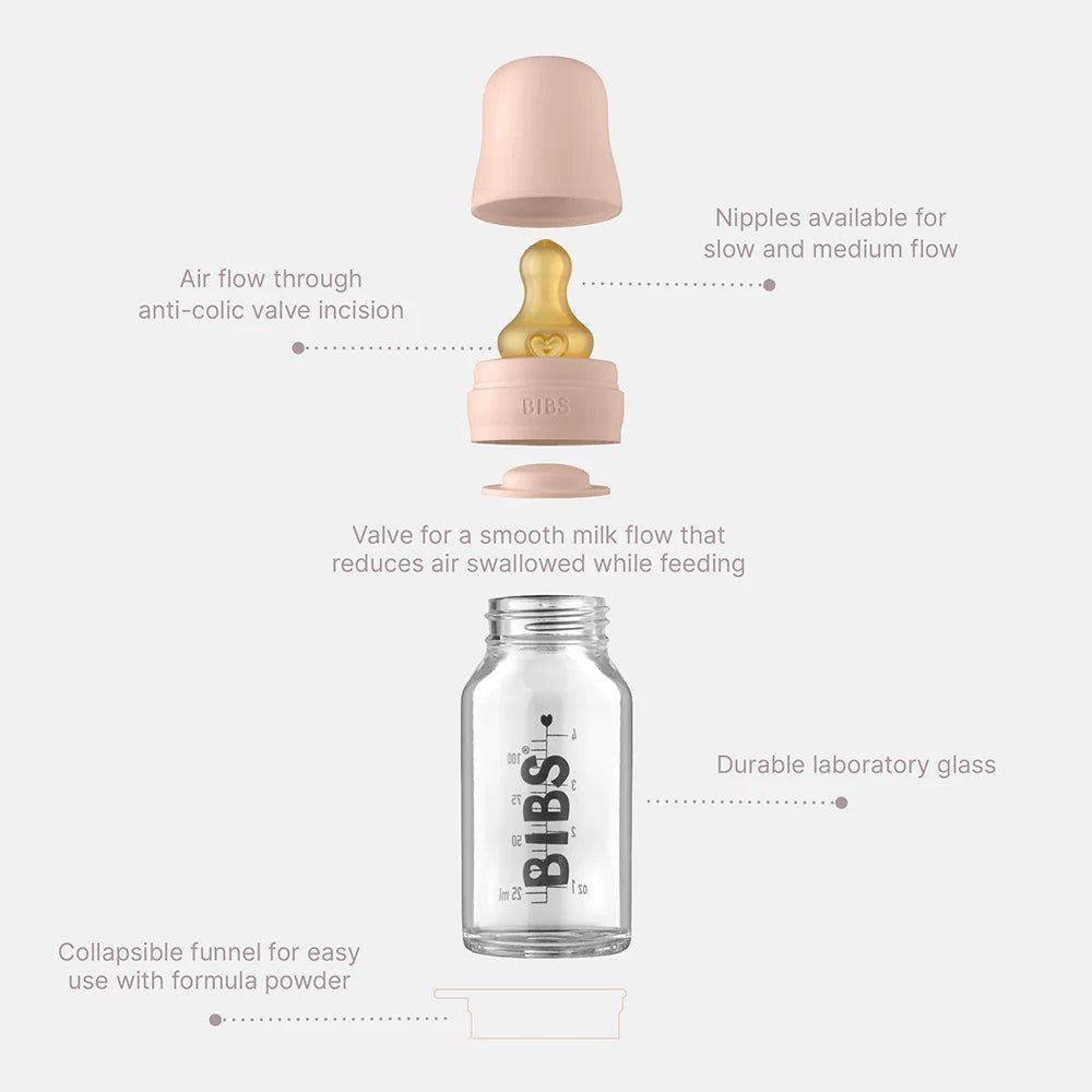 BIBS Baby Glass Bottle Complete Set 110ml - Ivory-5013216 - Lille Univers