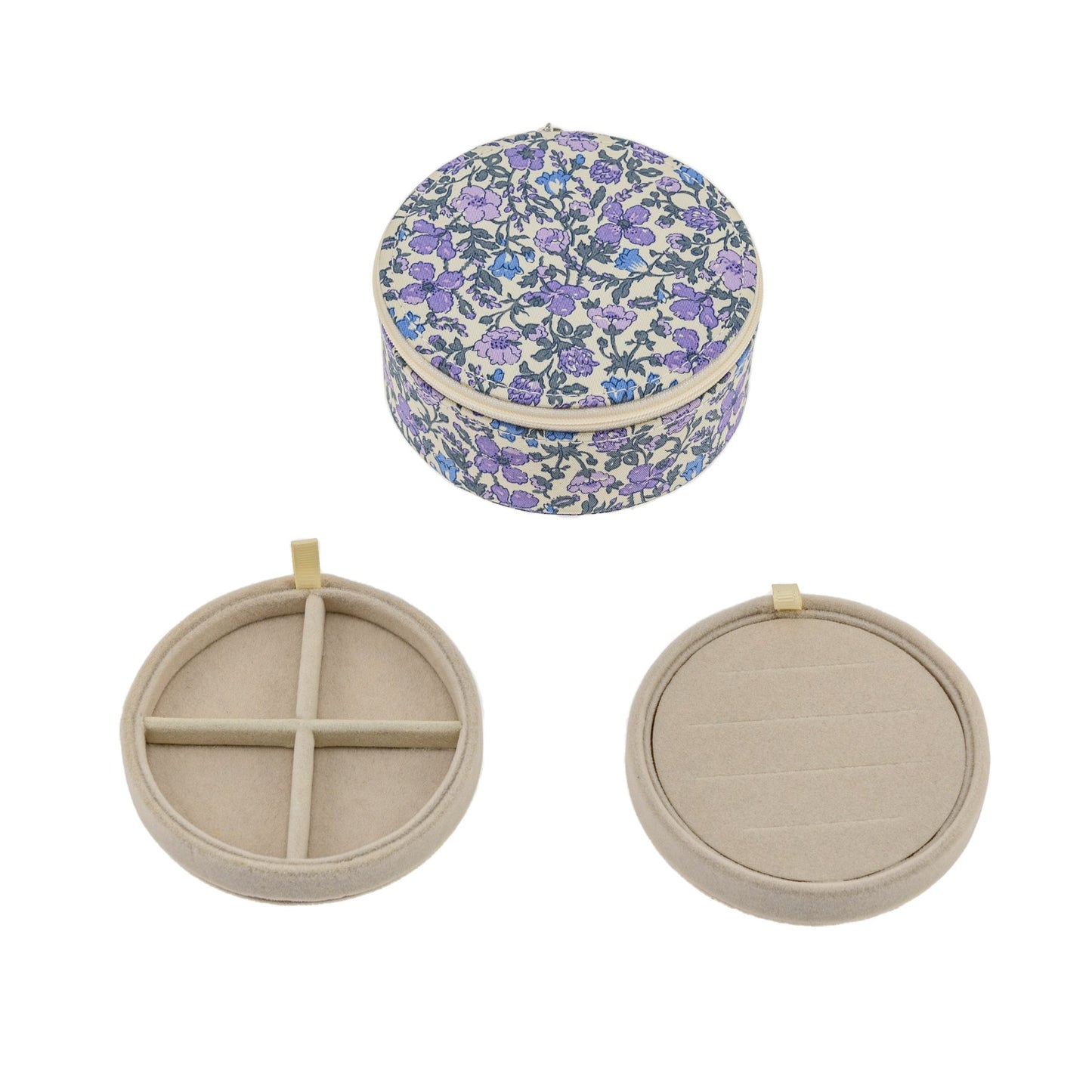 Bon Dep JEWELRY BOX ROUND MW LIBERTY MEADOW LAVENDER- - Lille Univers