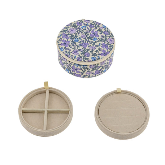 Bon Dep JEWELRY BOX ROUND MW LIBERTY MEADOW LAVENDER- - Lille Univers