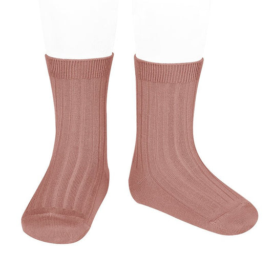Condor Basic rib short socks TERRACOTA-20164_126 - Lille Univers