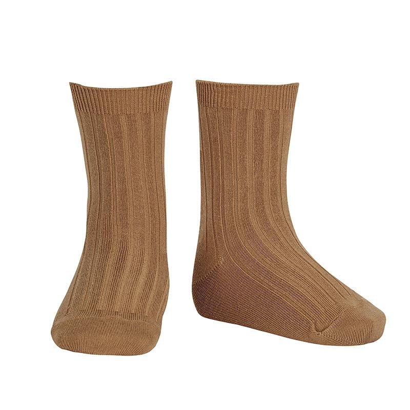 Condor Basic rib short socks TOBACCO-20164_347 - Lille Univers