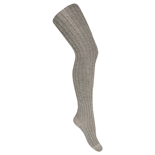 Condor Lurex rib tights LIGHT GREY-32201_230 - Lille Univers