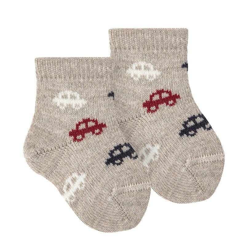 Condor Merino wool-blend car short socks NOUGAT-18504_901 - Lille Univers