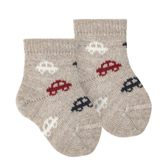 Condor Merino wool-blend car short socks NOUGAT-18504_901 - Lille Univers
