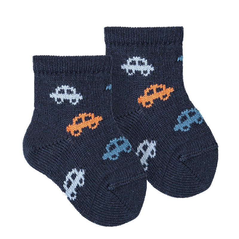 Condor Merino wool-blend car short socks NOUGAT-18504_948 - Lille Univers