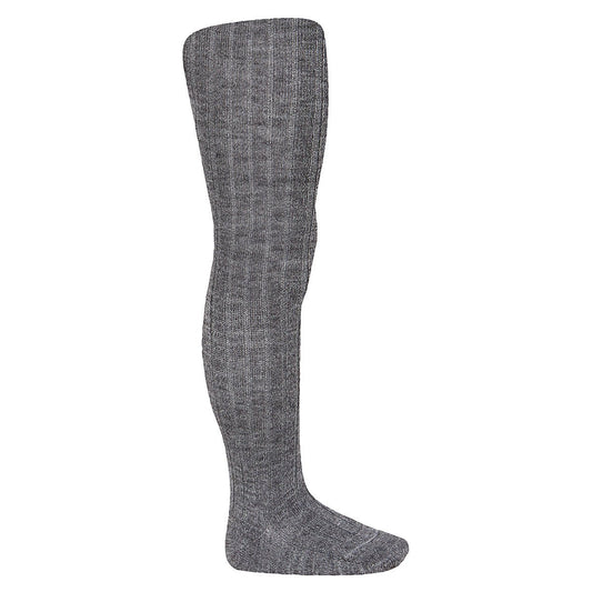 Condor Wool rib tights LIGHT GREY-12161_967 - Lille Univers