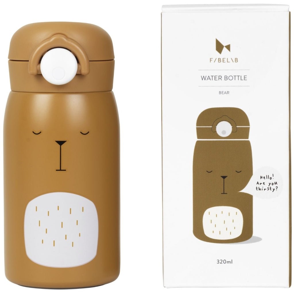 Fabelab WATER BOTTLE - SMALL - BEAR - OCHRE- - Lille Univers