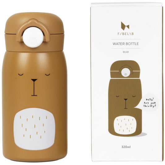 Fabelab WATER BOTTLE - SMALL - BEAR - OCHRE- - Lille Univers