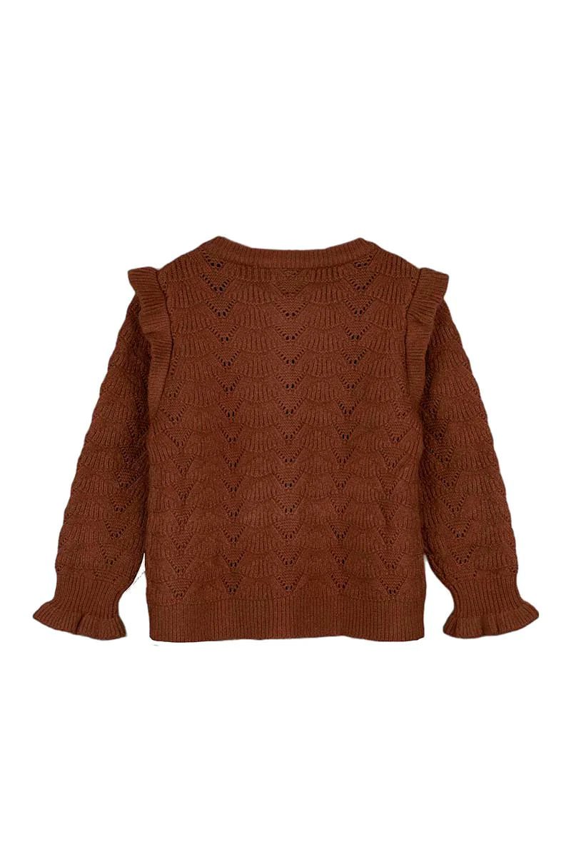 Fliink BENNA RUFFLE CARDIGAN - CAROB BROWN-BENNA RUFFLE - Lille Univers