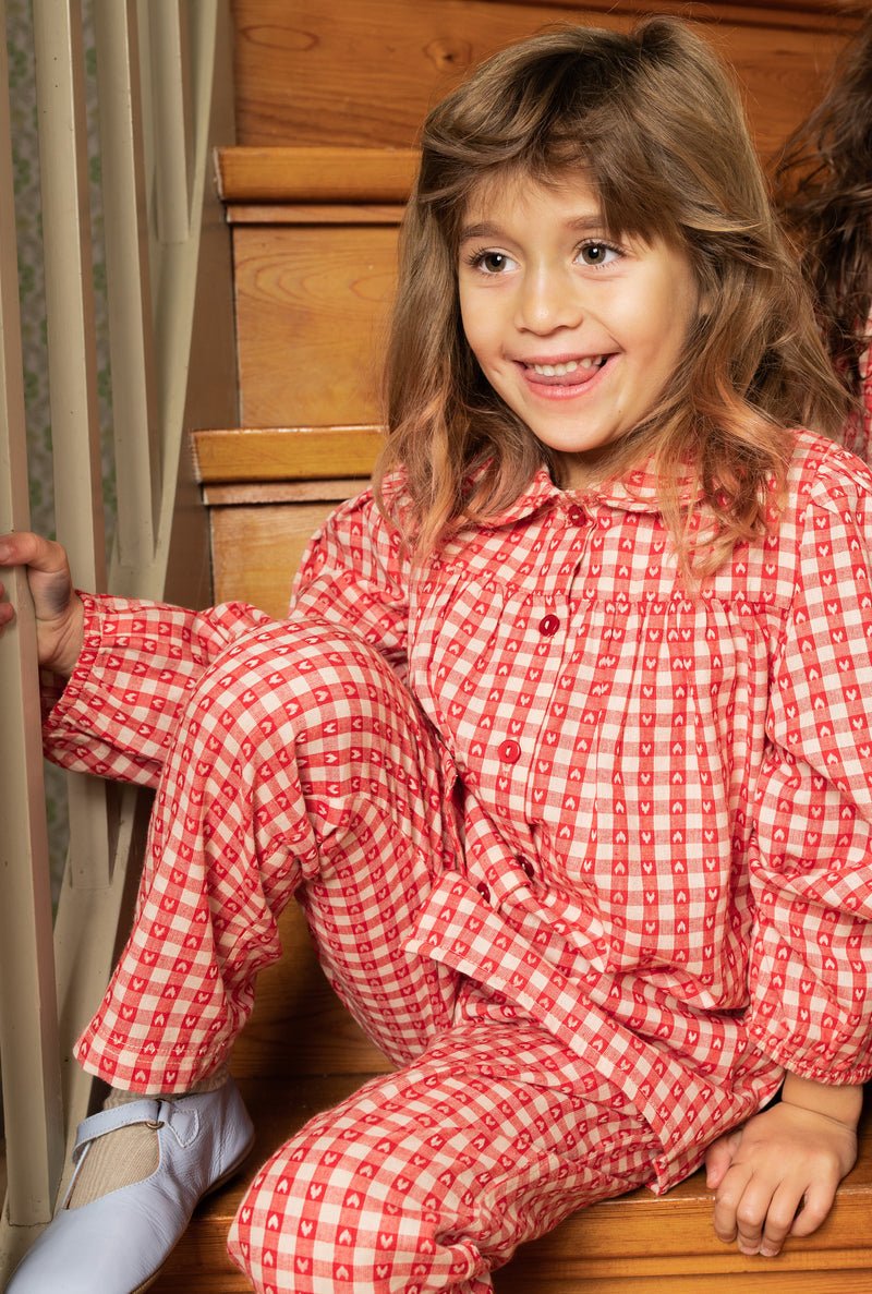 FLOESS ALLY SHIRT - HEART GINGHAM-F10190 - Lille Univers