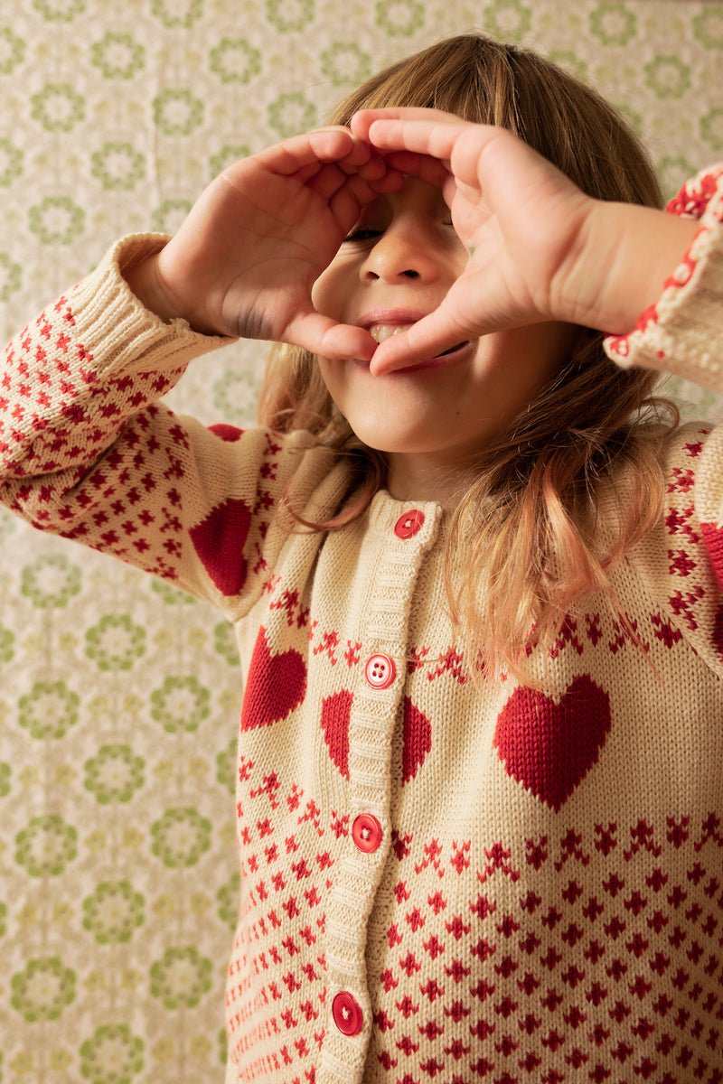 FLOESS BABETTE CARDIGAN - POPPY RED-F10137 - Lille Univers