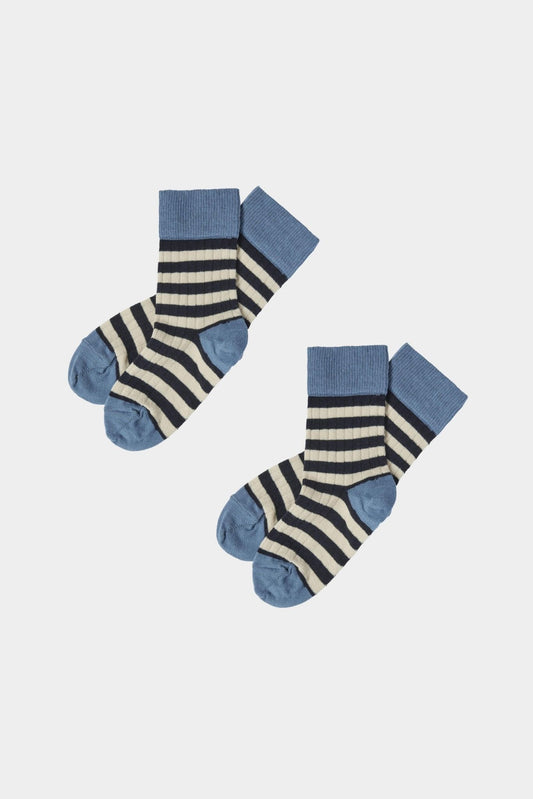 FUB 2 Pack Classic Striped Socks azure/dark navy-20524SS_azure/darknavy - Lille Univers