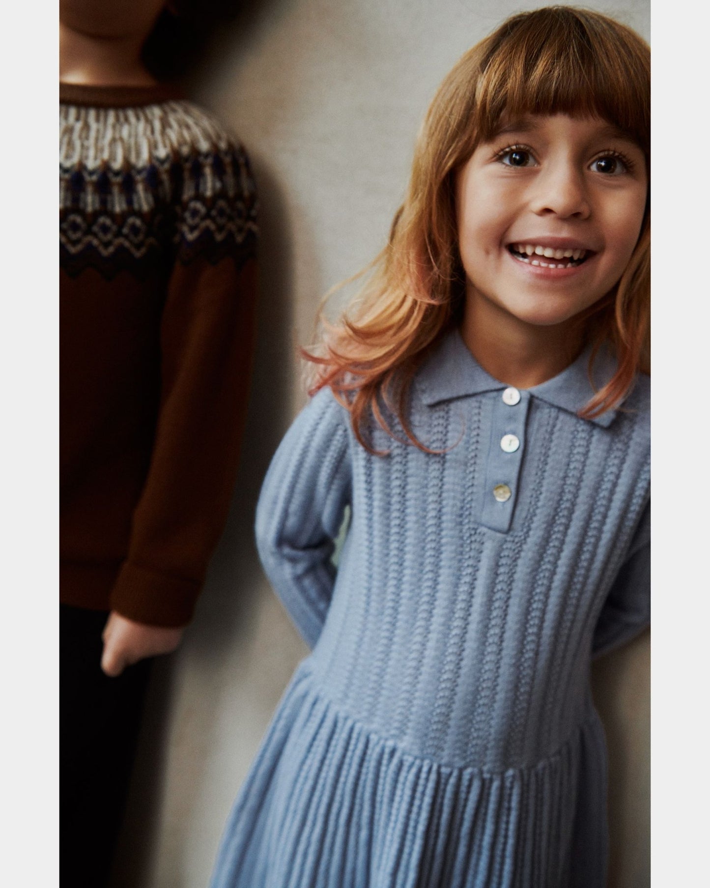 Fub Pointelle Dress, sky-2223AW-SKY - Lille Univers