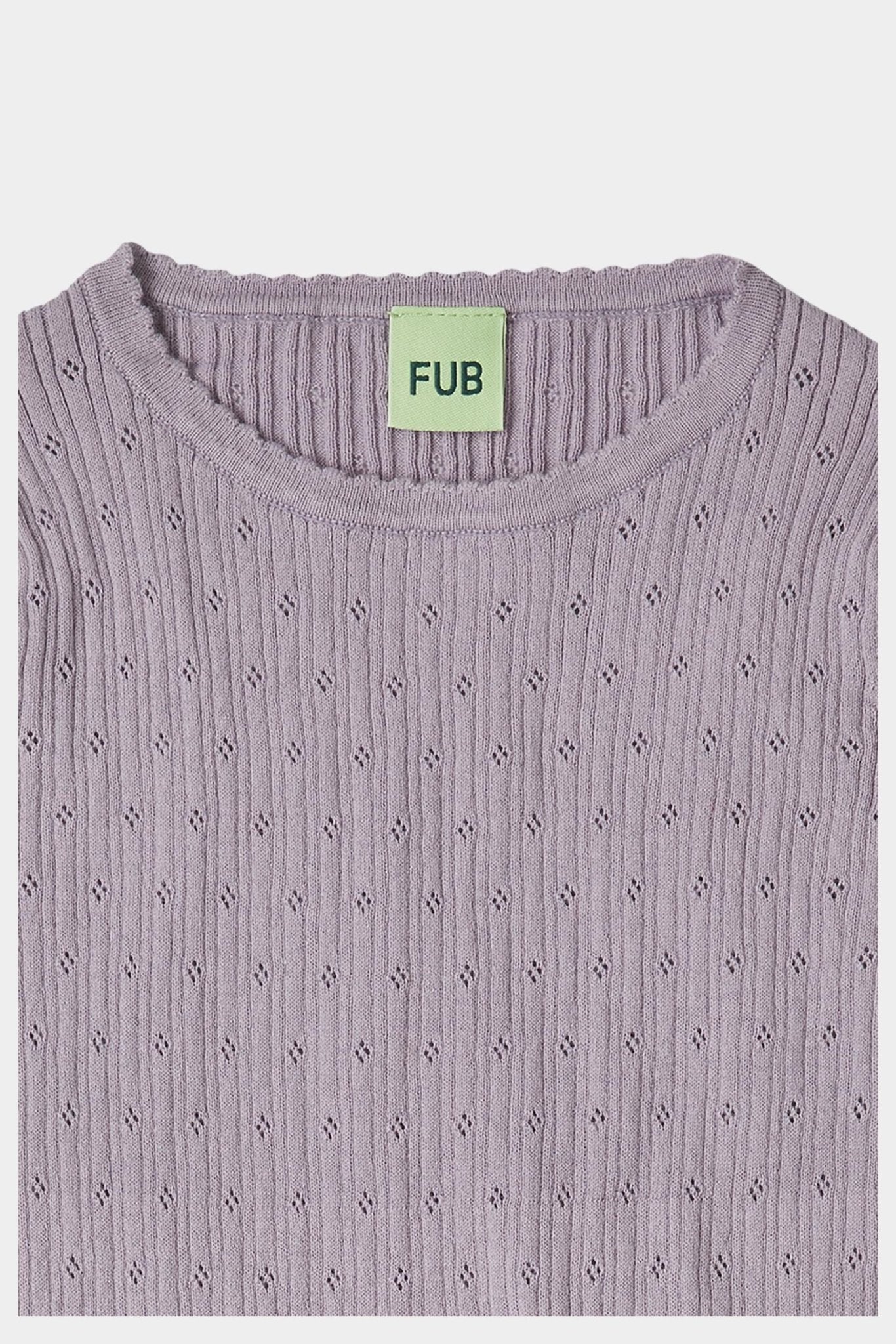 FUB Pointelle Tee heather-0424SS_heather - Lille Univers