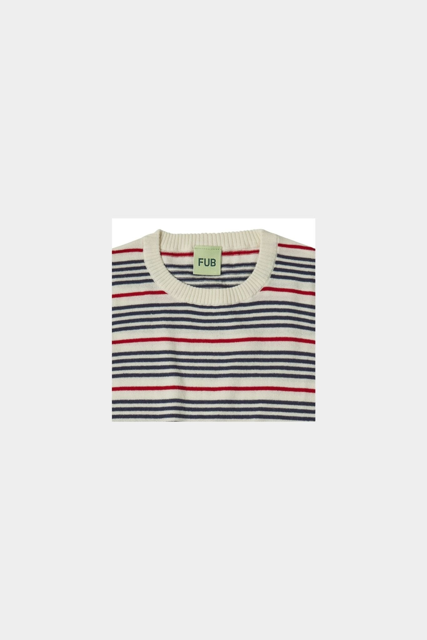 FUB Striped T-Shirt ecru/dark navy-0124SS_ecrudarknavy - Lille Univers