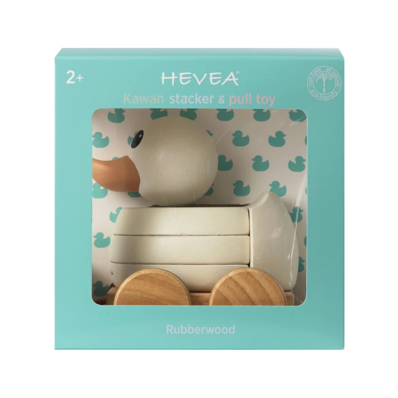 HEVEA KAWAN RUBBERWOOD STACKER & PULL TOY