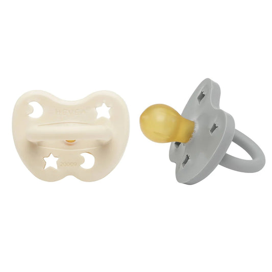 HEVEA NATURAL RUBBER PACIFIER ROUND 3-36 MONTHS TWO-PACK-NATURAL RUBBER PACIFIER ROUND 3-36 MONTHS TWO-PACK - Lille Univers