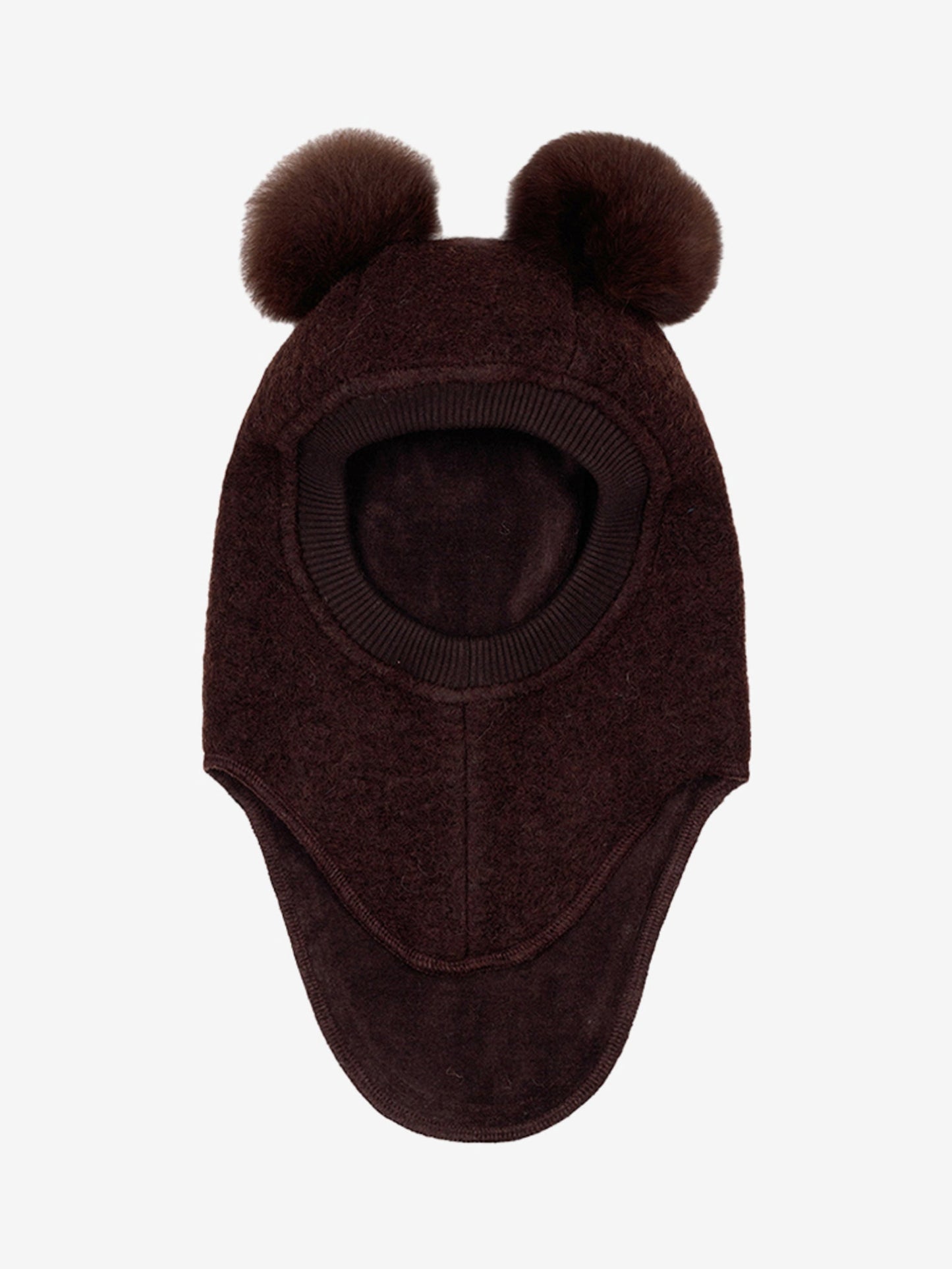 HUTTEliHUT - Balaclava W. Alpaca Pompoms Brown