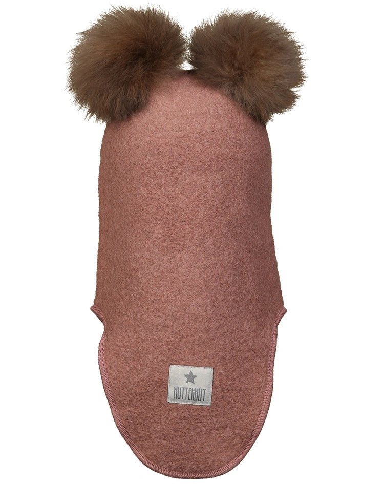 HUTTEliHUT - Balaclava W. Alpaca Pompoms Rose