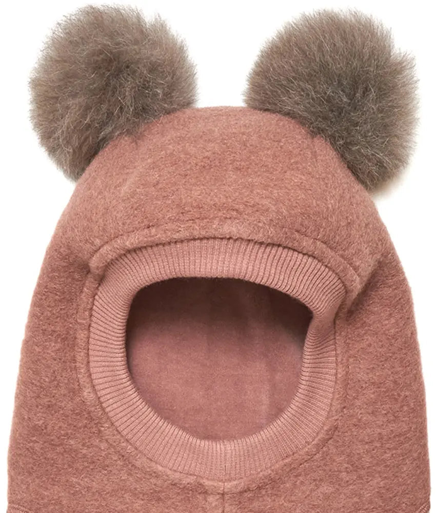 HUTTEliHUT - Balaclava W. Alpaca Pompoms Rose