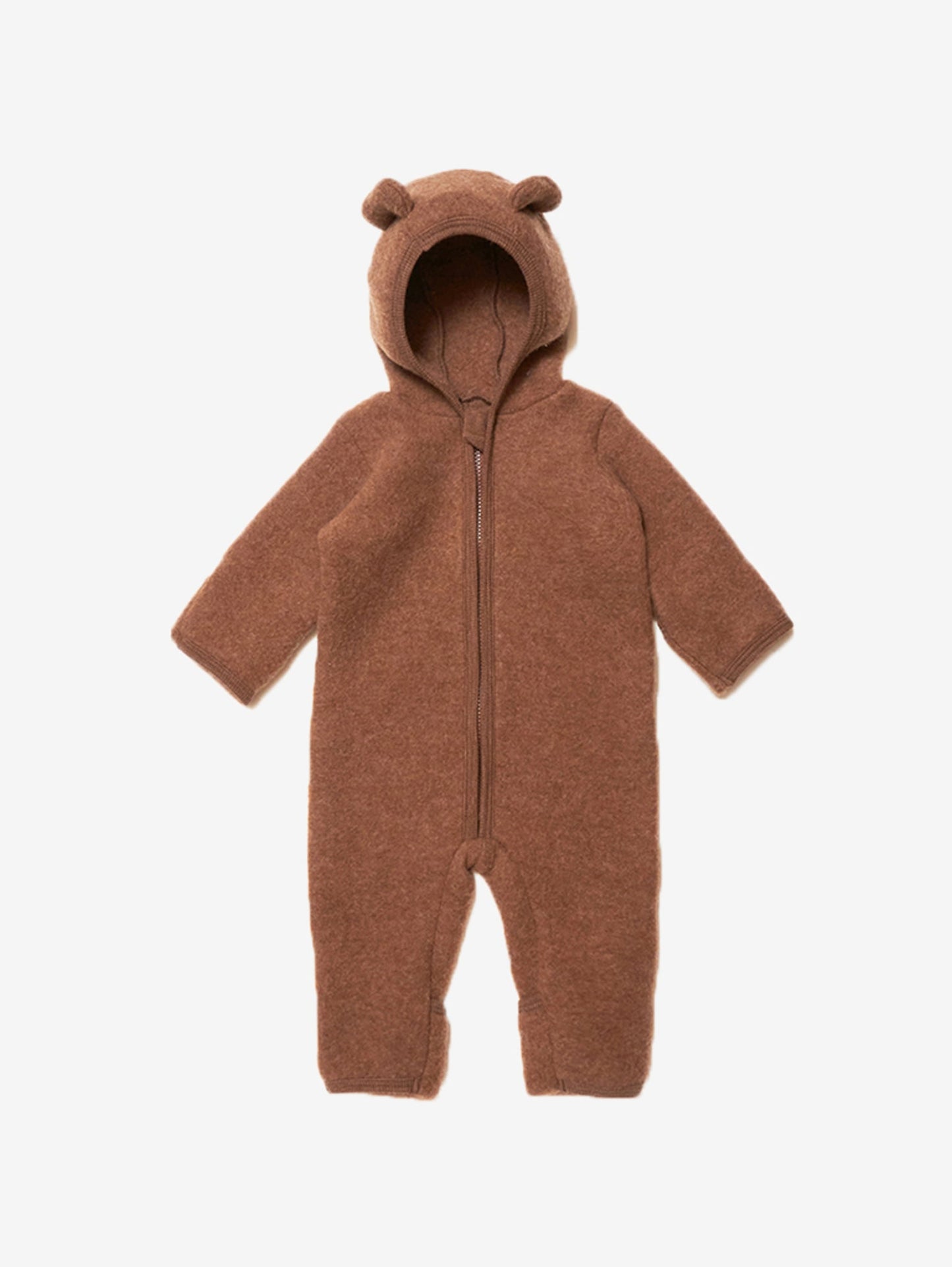 HUTTEliHUT - Pram Suit Ears Soft Wool Caramel Cafe