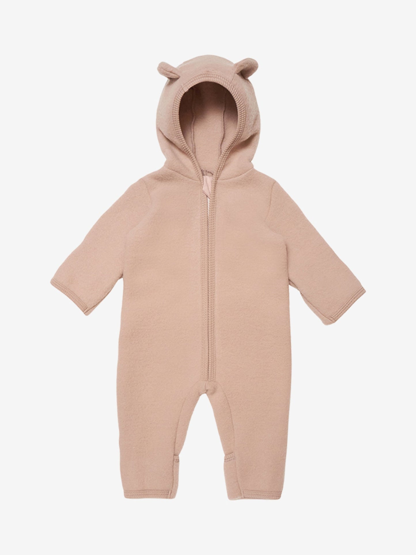 HUTTEliHUT - Pram Suit Ears Soft Wool Dusty Rose-480107-5718 - Lille Univers