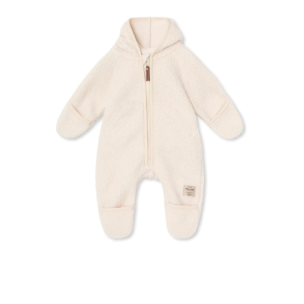 MINI A TURE MATADEL TEDDYFLEECE JUMPSUIT. GRS White swan-MATADEL0300 - Lille Univers