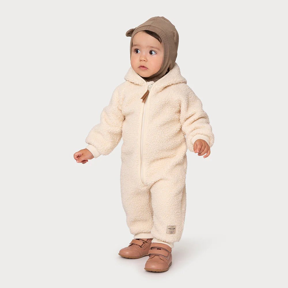 MINI A TURE MATADEL TEDDYFLEECE JUMPSUIT. GRS White swan-MATADEL0300 - Lille Univers