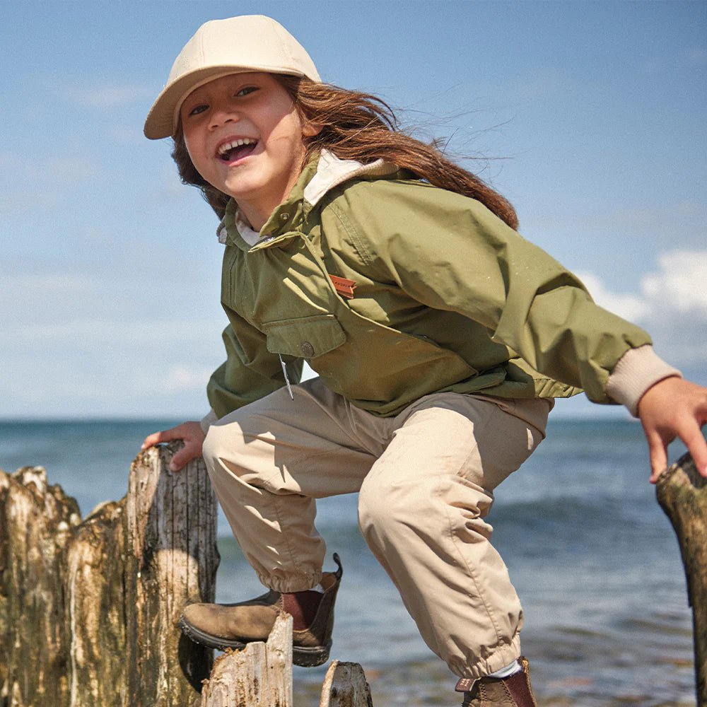 MINI A TURE MATWAI fleece lined spring jacket. GRS. Aloe green