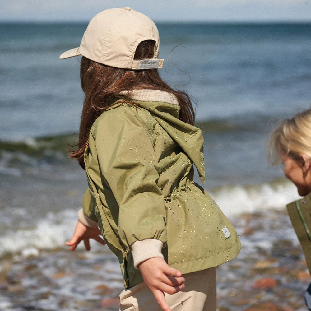 MINI A TURE MATWAI fleece lined spring jacket. GRS. Aloe green
