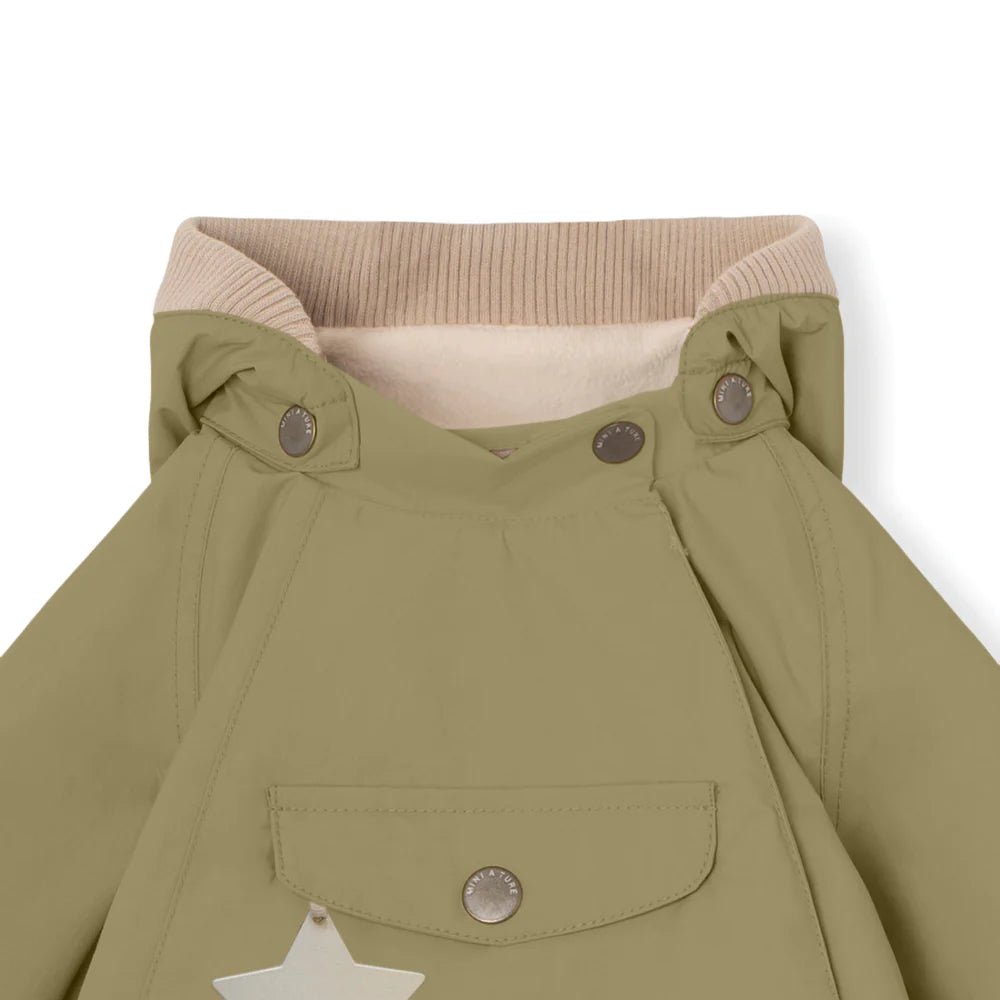 MINI A TURE MATWAI fleece lined spring jacket. GRS. Aloe green