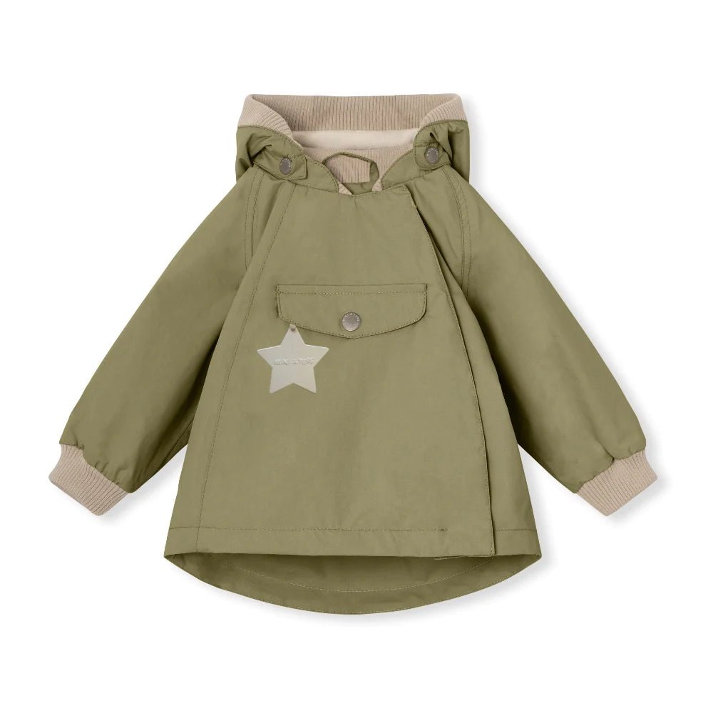 MINI A TURE MATWAI fleece lined spring jacket. GRS. Aloe green