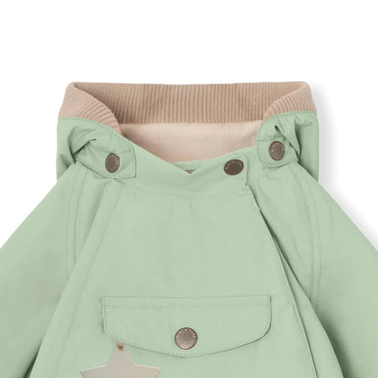 MINI A TURE MATWAI fleece lined spring jacket. GRS. Dusty light green-MATWAI8710 - Lille Univers
