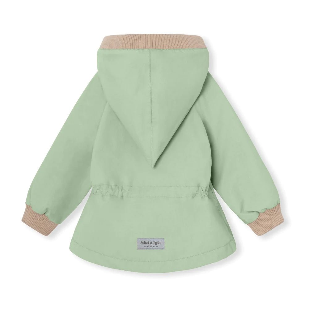 MINI A TURE MATWAI fleece lined spring jacket. GRS. Dusty light green-MATWAI8710 - Lille Univers
