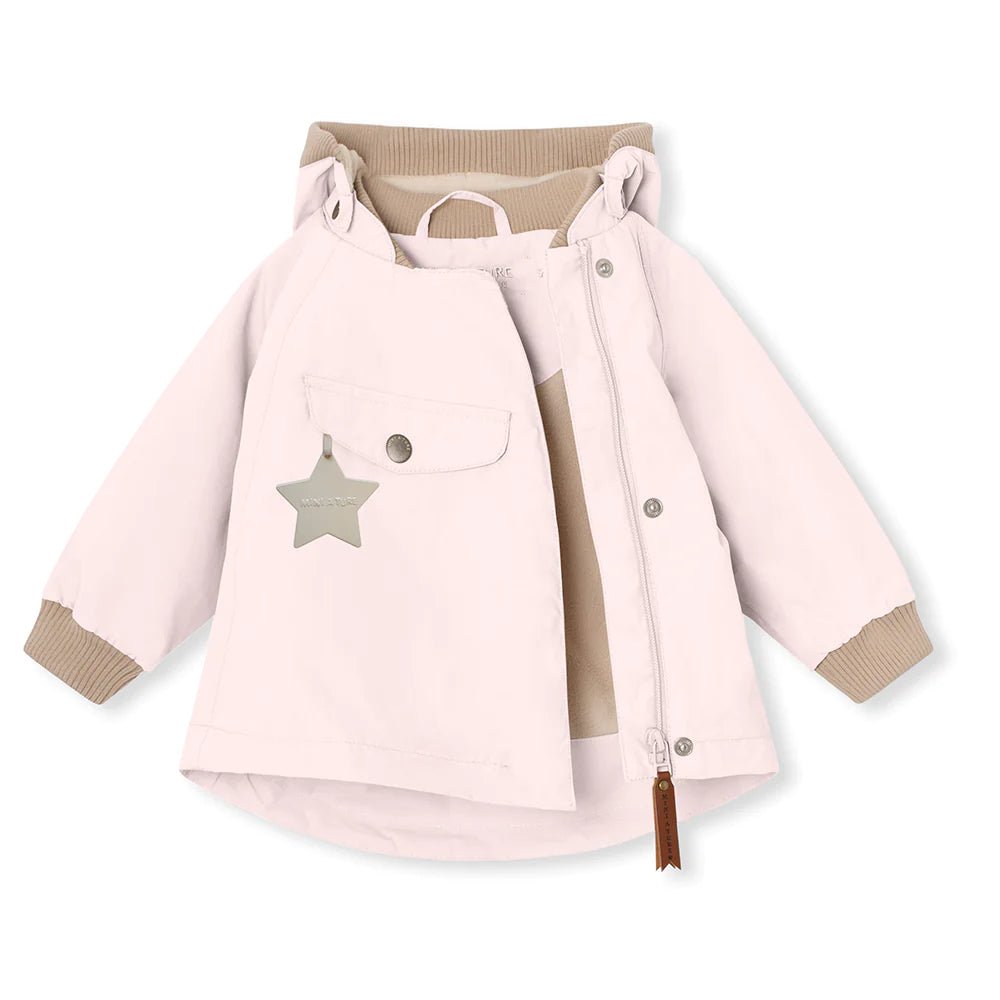 MINI A TURE MATWAI fleece lined spring jacket. GRS. Mauve chalk