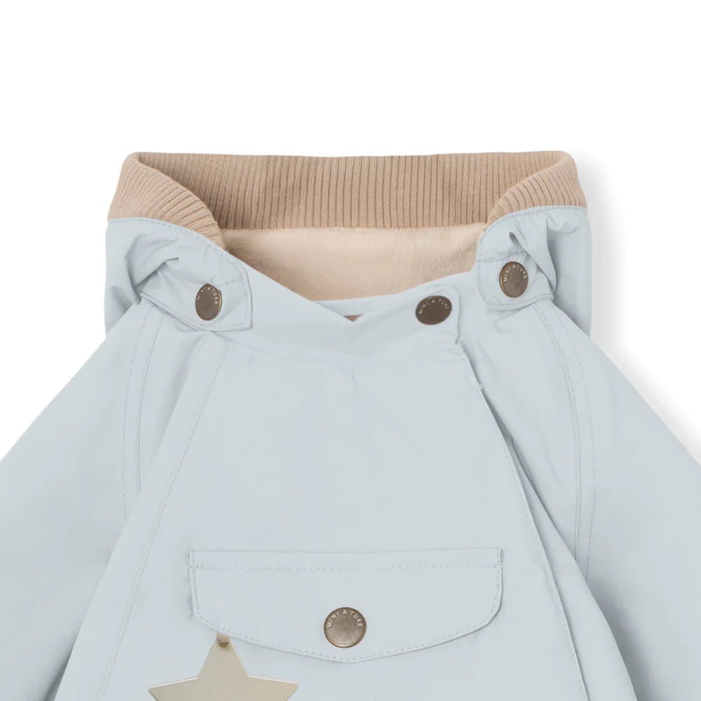 MINI A TURE MATWAI fleece lined spring jacket. GRS. Pearl blue