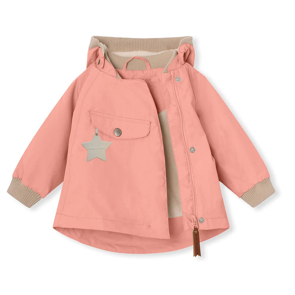 MINI A TURE MATWAI fleece lined spring jacket. GRS. Rosette rose
