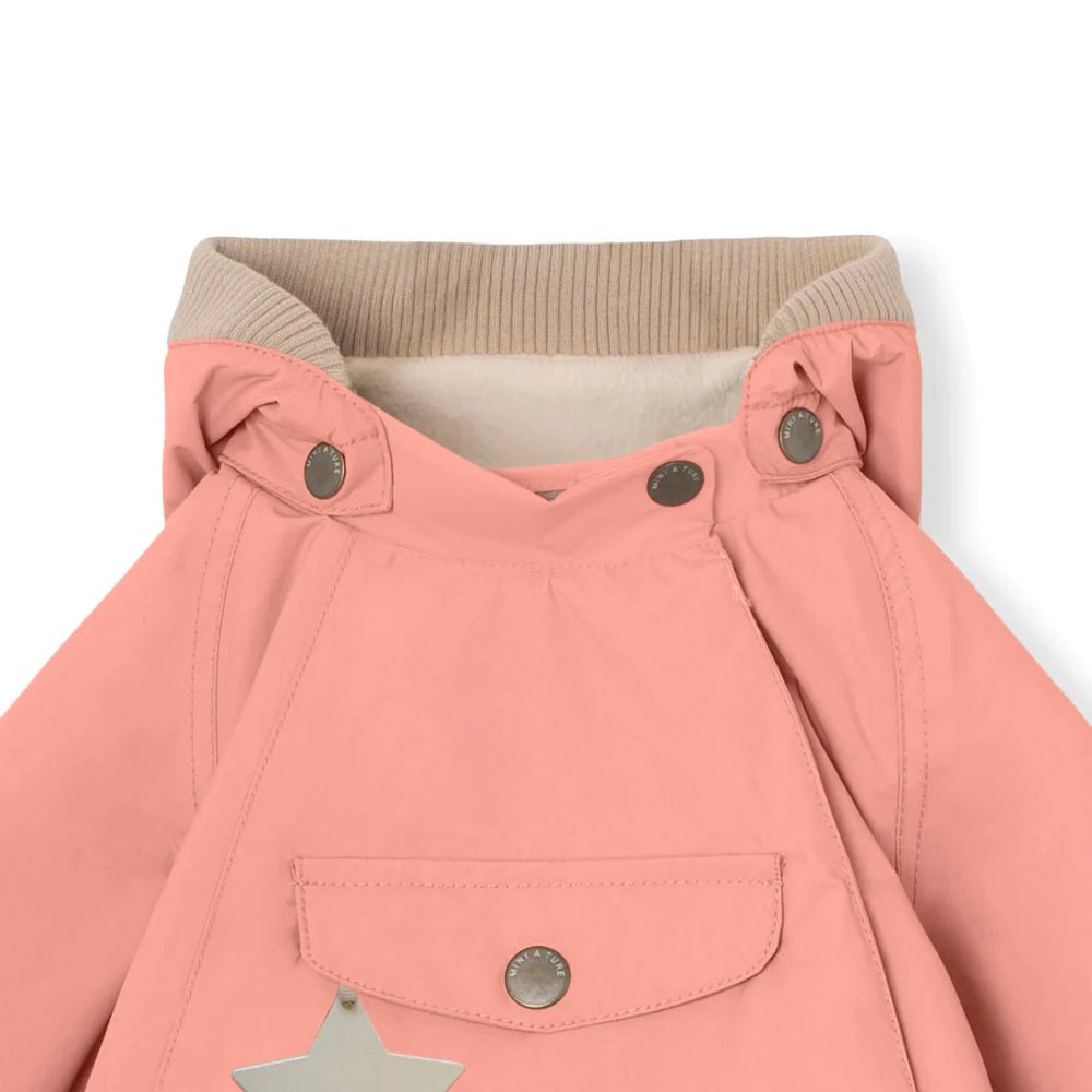 MINI A TURE MATWAI fleece lined spring jacket. GRS. Rosette rose