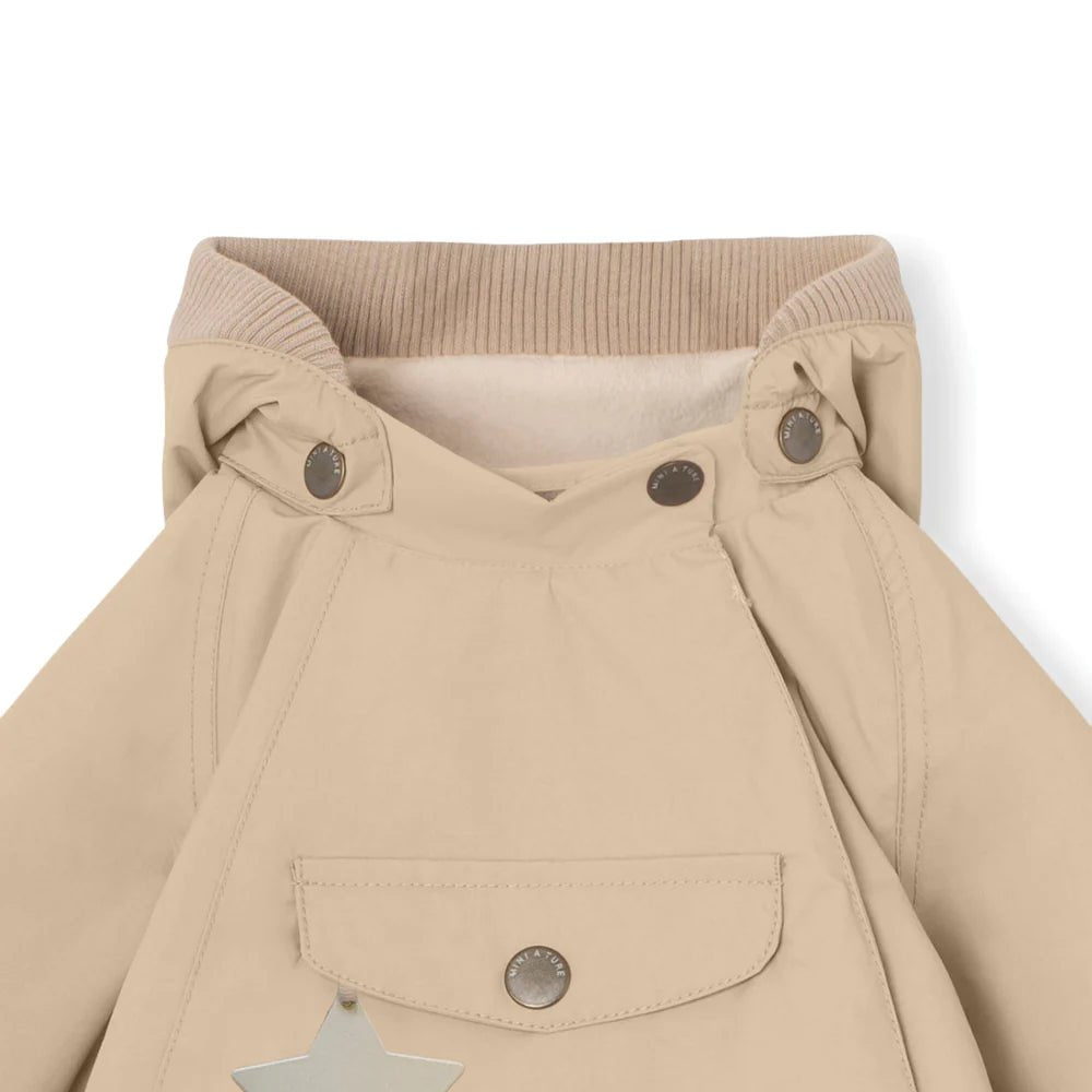 MINI A TURE MATWAI fleece lined spring jacket. GRS. Sesame