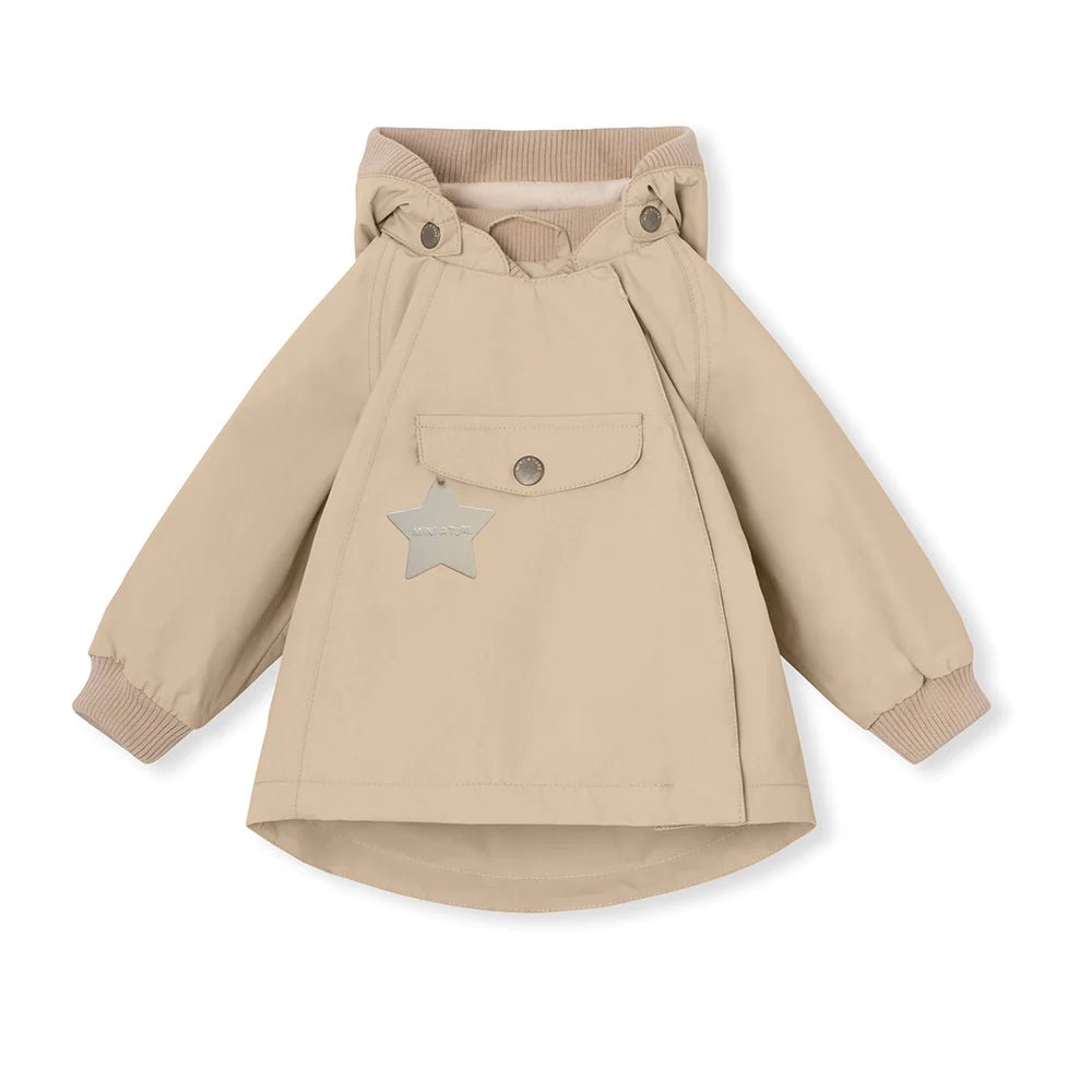 MINI A TURE MATWAI fleece lined spring jacket. GRS. Sesame