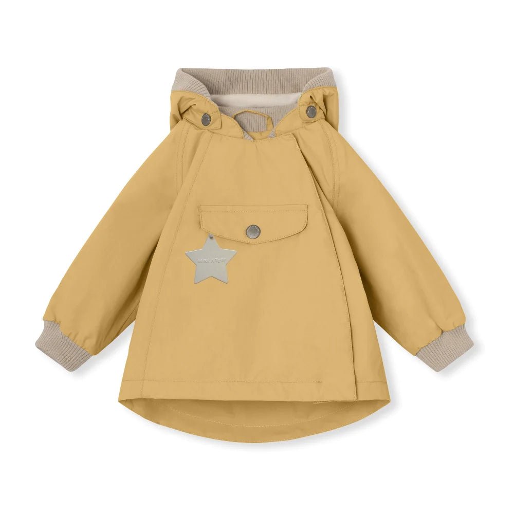 MINI A TURE MATWAI fleece lined spring jacket. GRS. Taffy yellow
