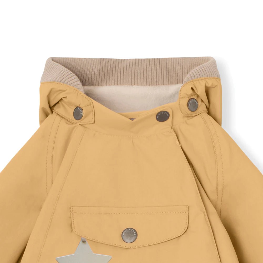 MINI A TURE MATWAI fleece lined spring jacket. GRS. Taffy yellow