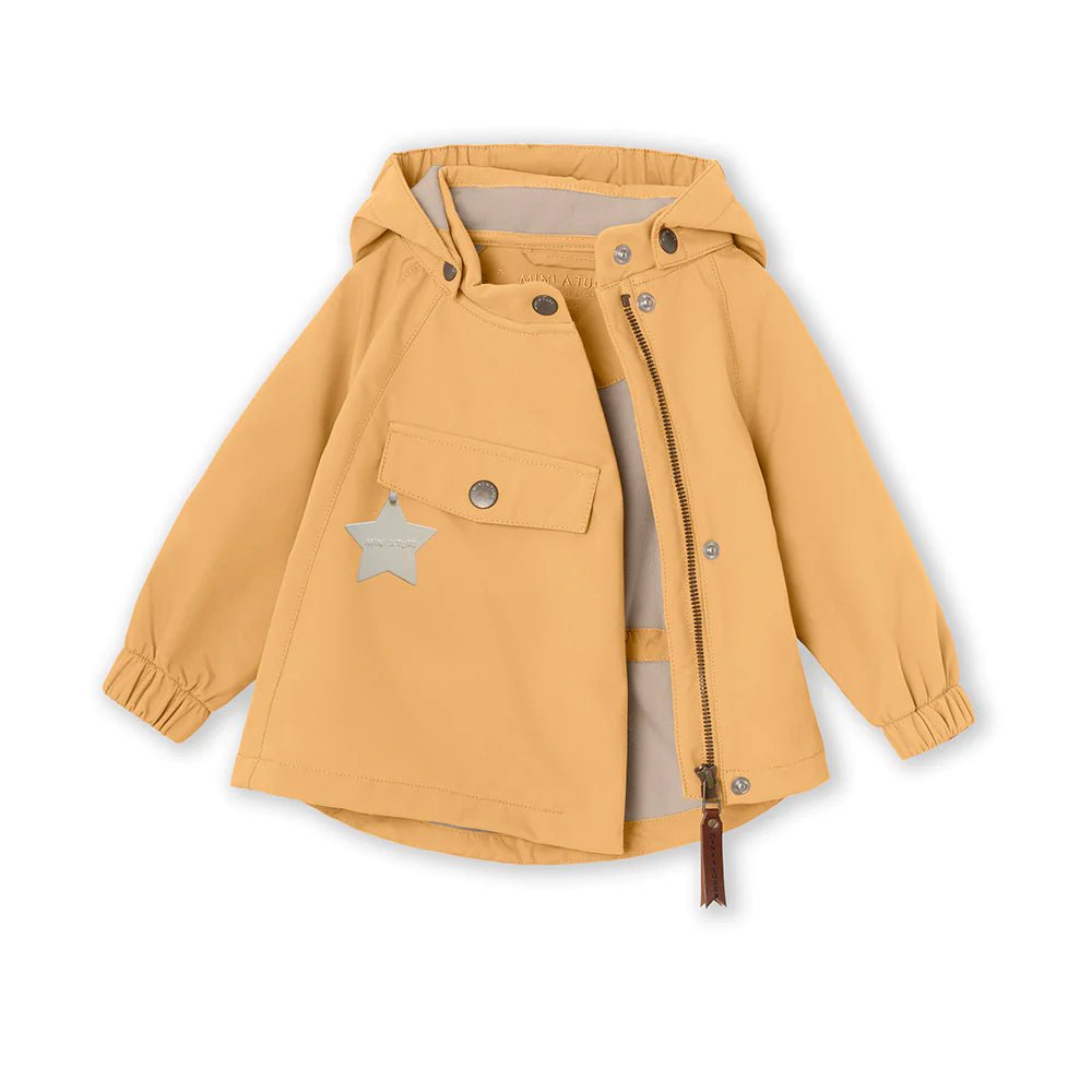 MINI A TURE MATWAI spring softshell jacket. GRS Taffy yellow