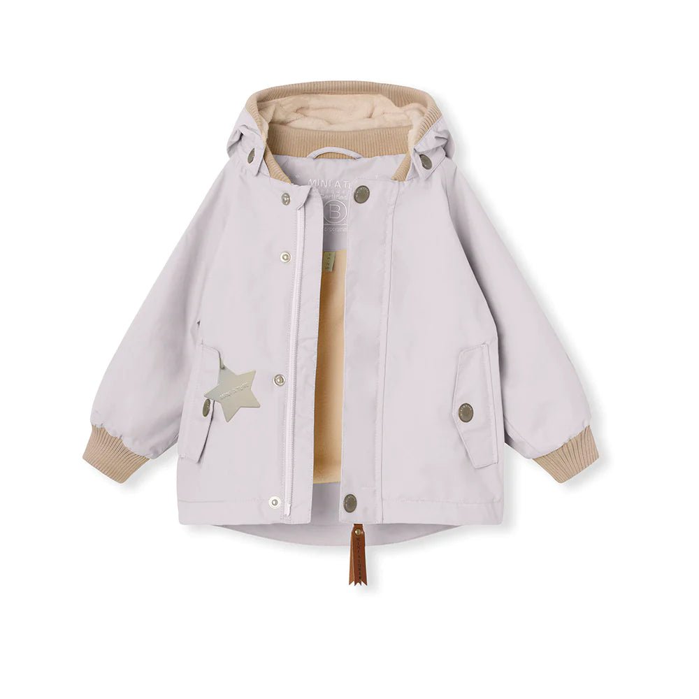 MINI A TURE MATWALLY FLEECE LINED SPRING JACKET. GRS Purple raindrops