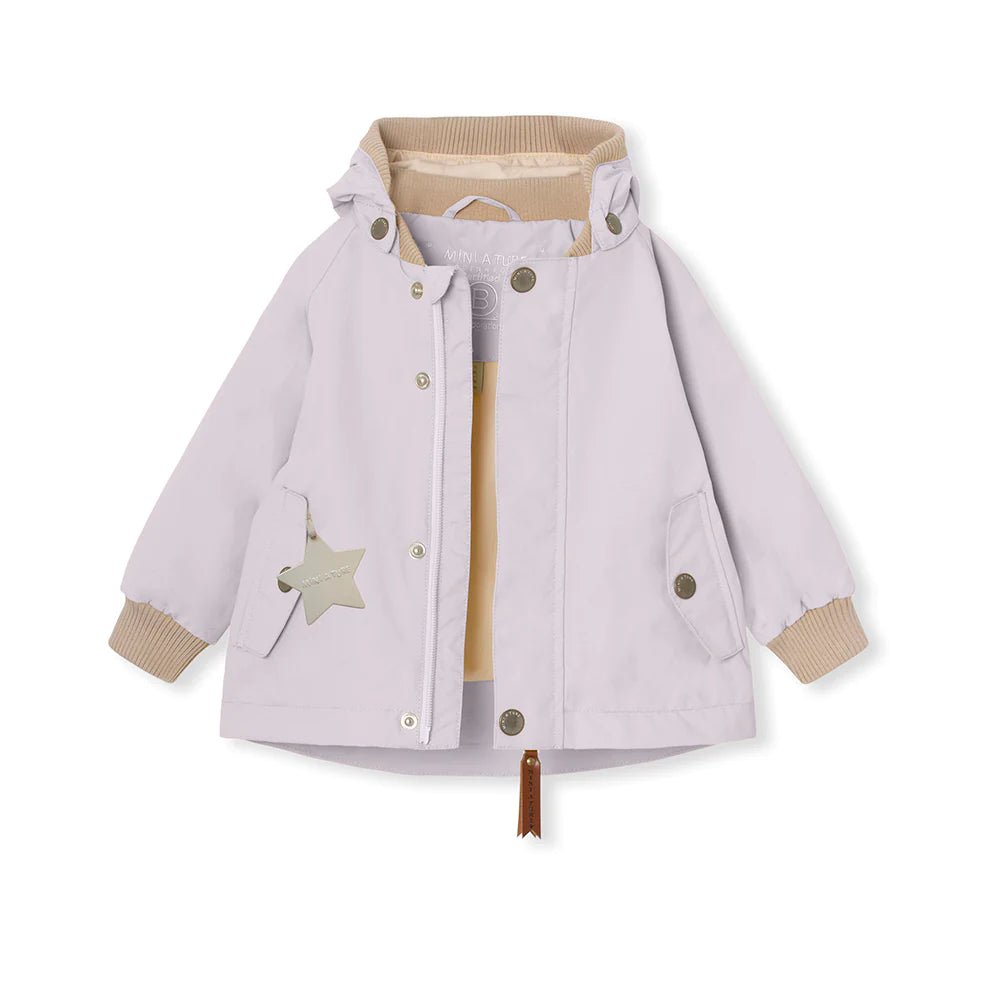 MINI A TURE MATWALLY SPRING JACKET. GRS Purple raindrops