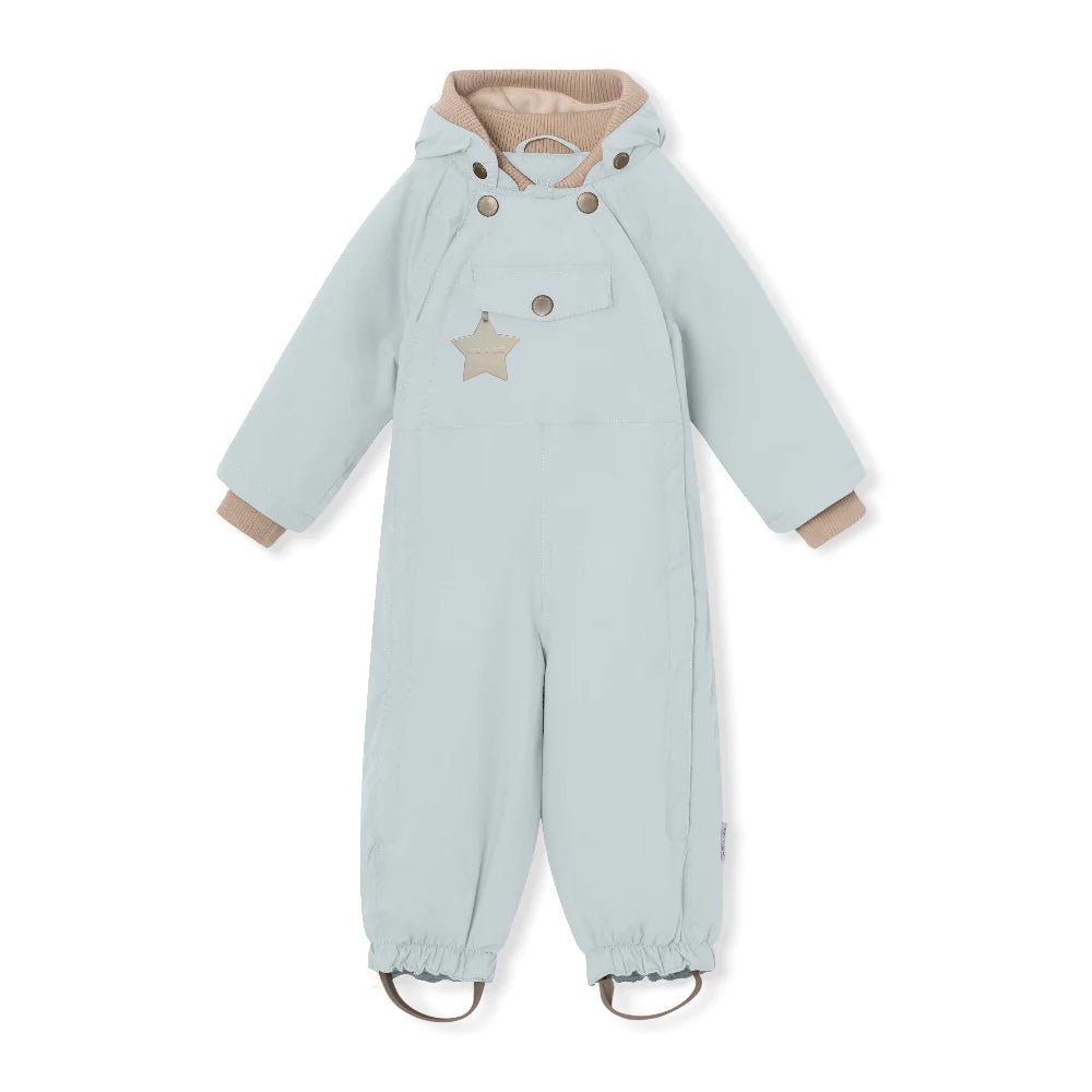 MINI A TURE MATWISTO FLEECE LINED SPRING COVERALL. GRS Pearl blue