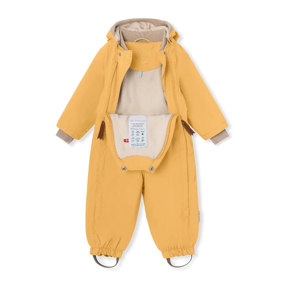 MINI A TURE MATWISTO FLEECE LINED SPRING COVERALL. GRS Taffy yellow